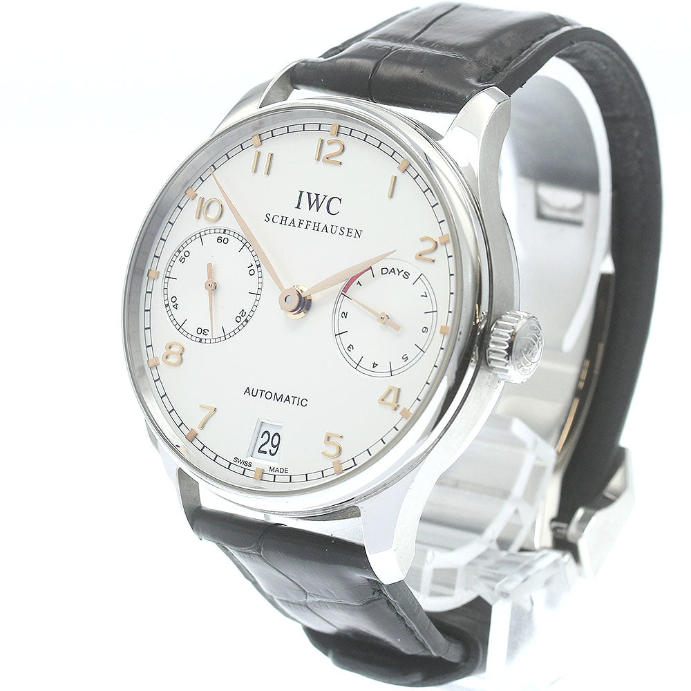 IWC SCHAFFHAUSEN Portugese IW500114 7 Days Date Silver Dial Automatic Men's Watch_879149