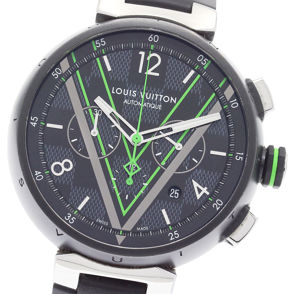 LOUIS VUITTON Tambour Damier Graphite Lace QA130 Automatic Men's Watch_879163