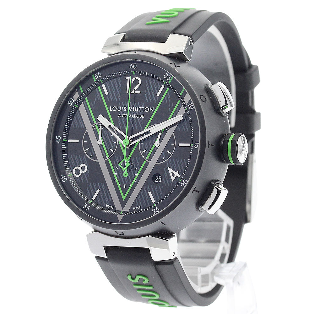 LOUIS VUITTON Tambour Damier Graphite Lace QA130 Automatic Men's Watch_879163