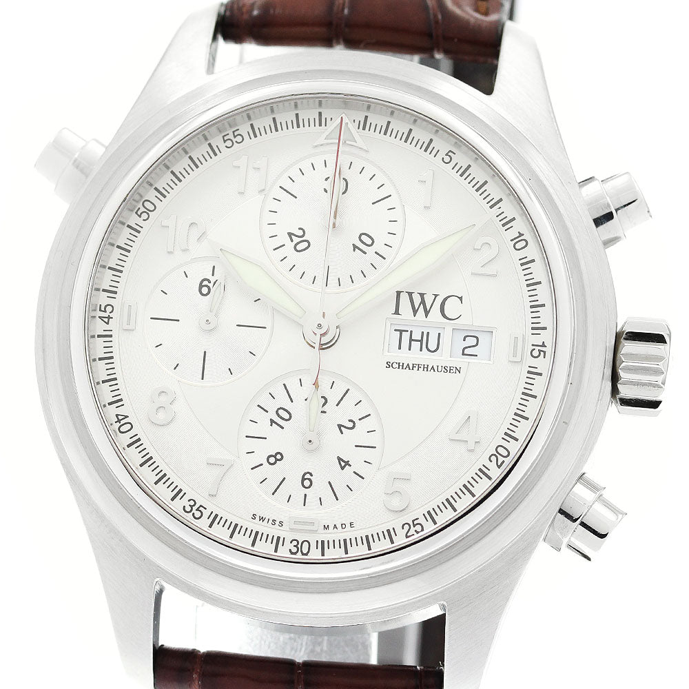 IWC SCHAFFHAUSEN Spitfire Doppel Chronograph IW371343 Day date Silver Dial Automatic Men's Watch_879184