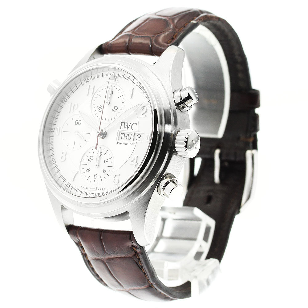 IWC SCHAFFHAUSEN Spitfire Doppel Chronograph IW371343 Day date Silver Dial Automatic Men's Watch_879184