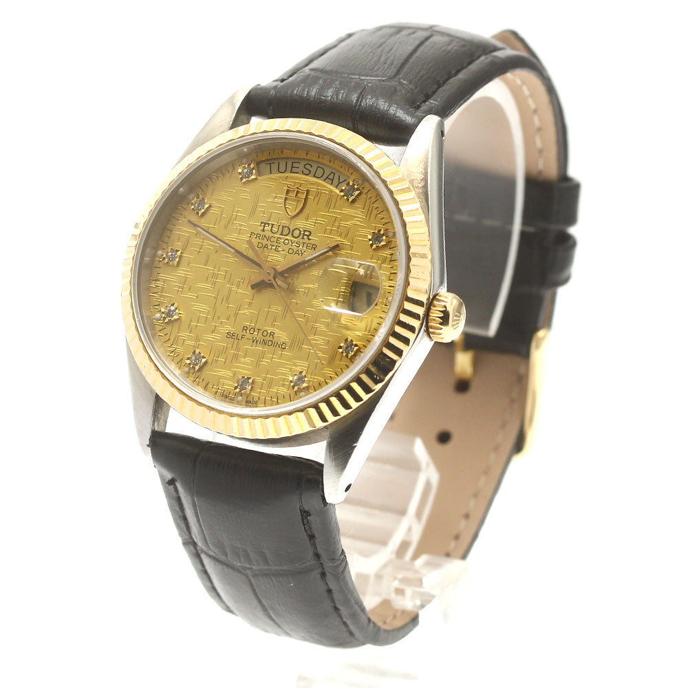 TUDOR Prince Date Day 76213 YG bezel 10P diamond Automatic Men's Watch_879187