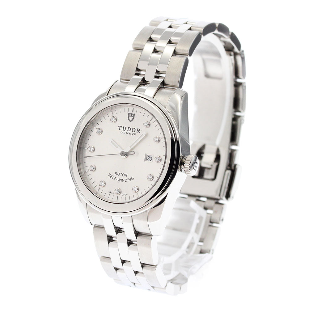 TUDOR Glamour 53000 11P Diamond Date Silver Dial Automatic Boy's Watch_879214