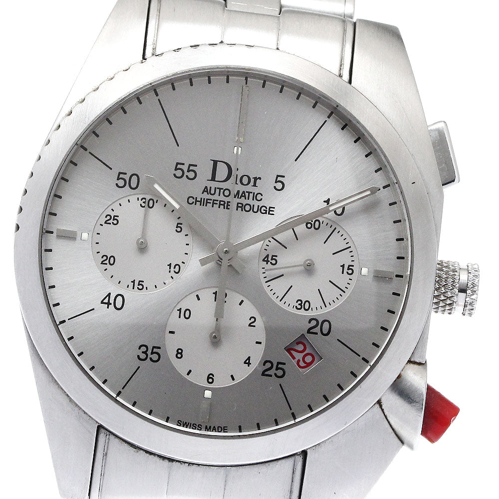 Dior Cyfuru Rouge CD084611 Date Chronograph Silver Dial Automatic Men's_879219