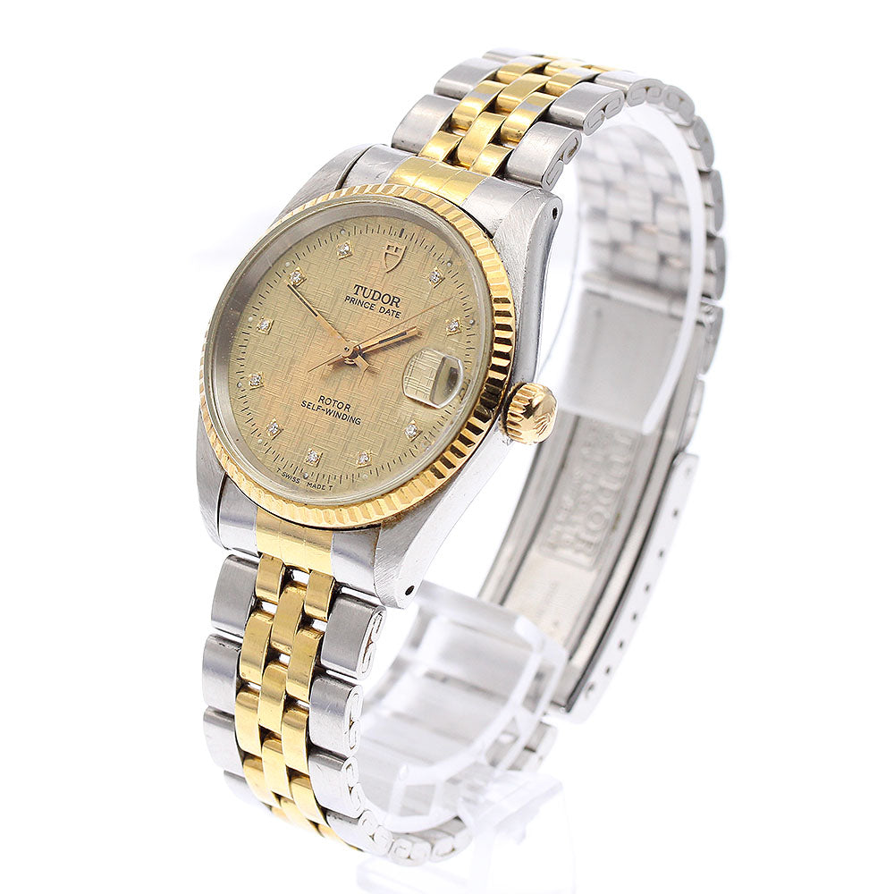 TUDOR Prince Oyster Date 72033 Cal.2824-2 YG bezel 10P diamond AT Boy's_879226