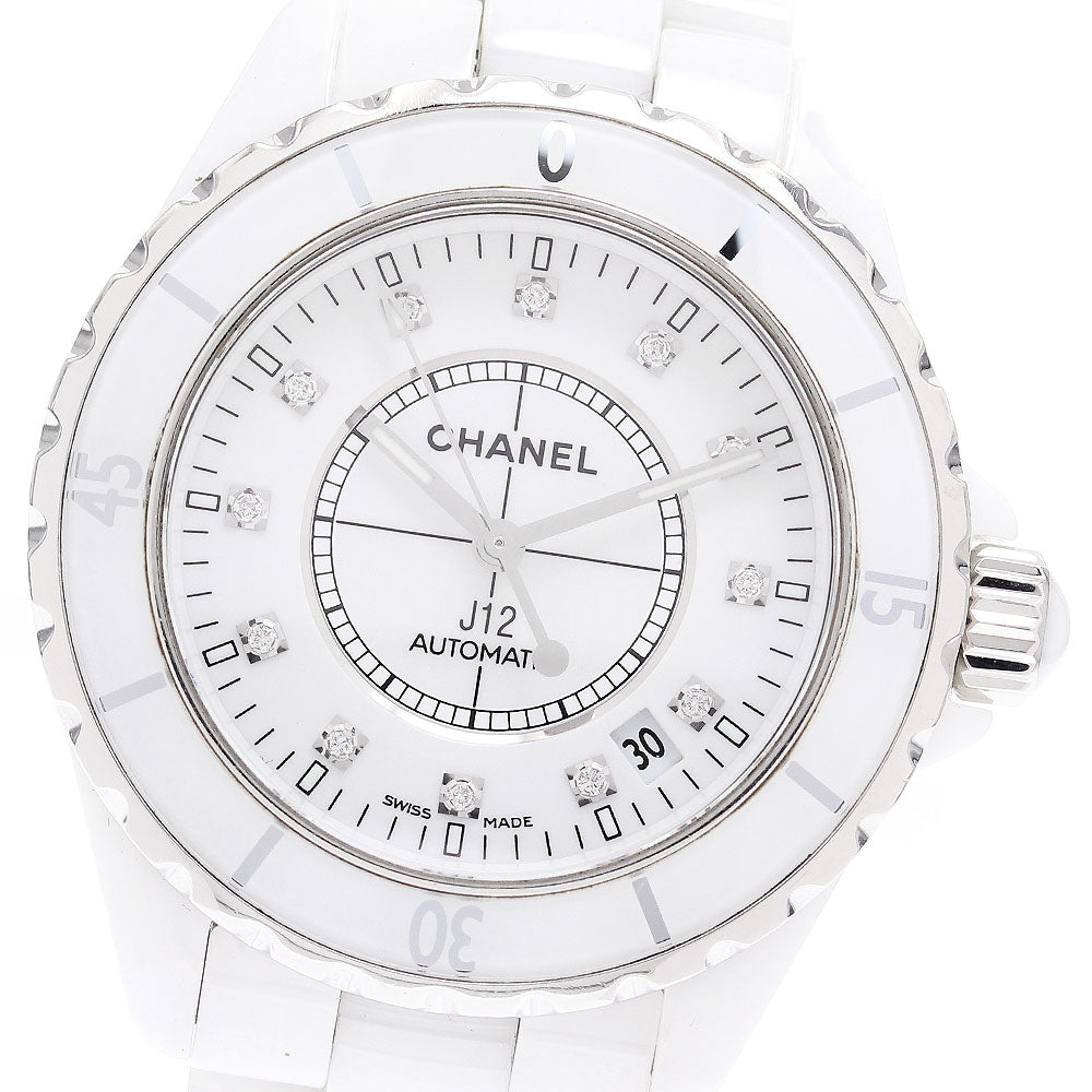 CHANEL J12 H1629 White Ceramic 38MM 12P Diamond Automatic Men's Watch_879239