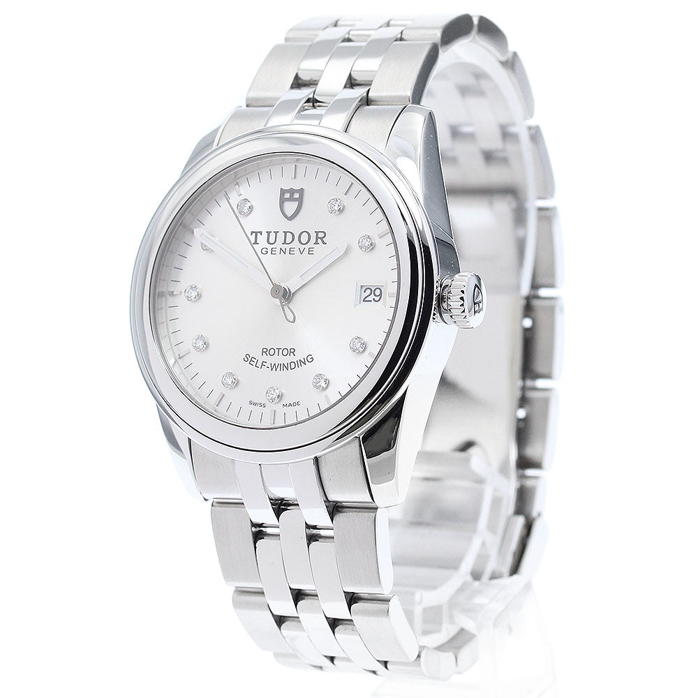 TUDOR Glamour 55000 Date 10P diamond Silver Dial Automatic Men's Watch_879243