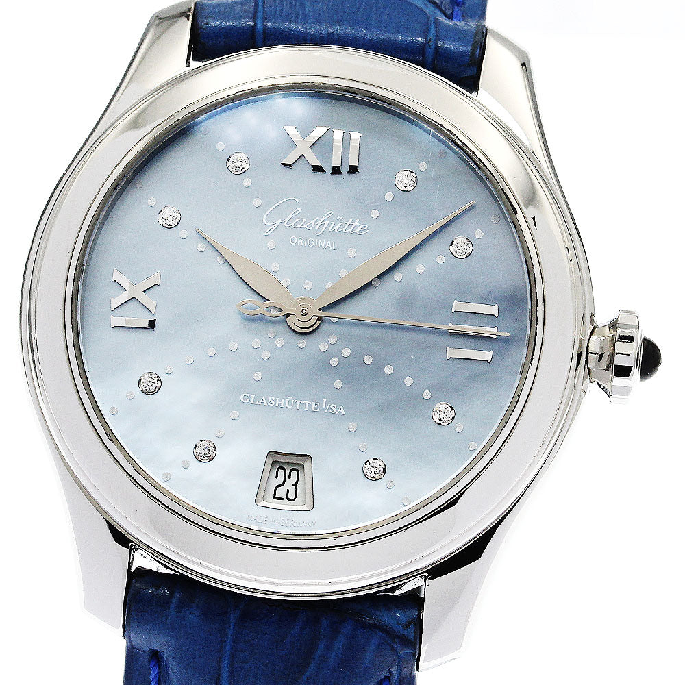GLASHUTTE ORIGINAL Lady Serenade 1-39-22-11-02-04 Date 8P diamond Blue shell Dial Automatic Ladies Watch_879257