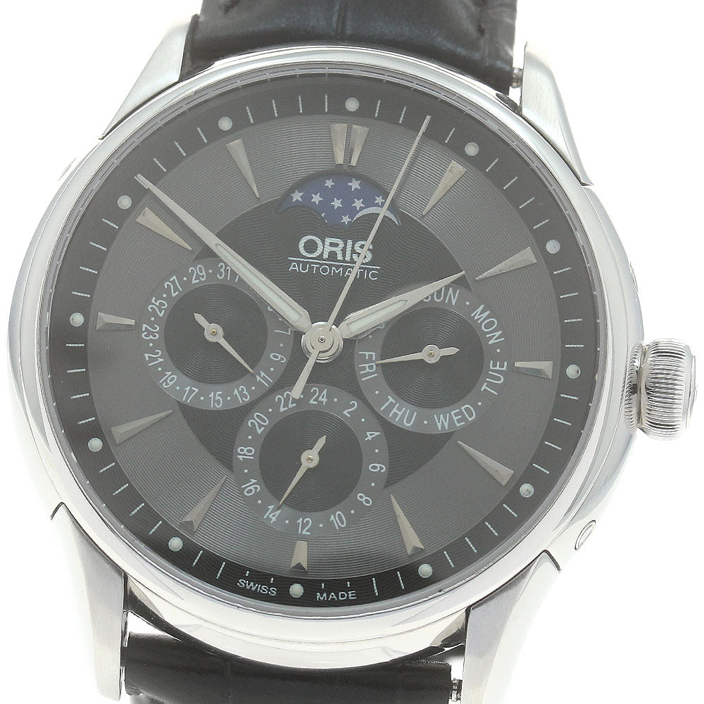 ORIS Artelier Complication 7592 Moon Phase Day Date Gray / black Dial Automatic Men's Watch_879261