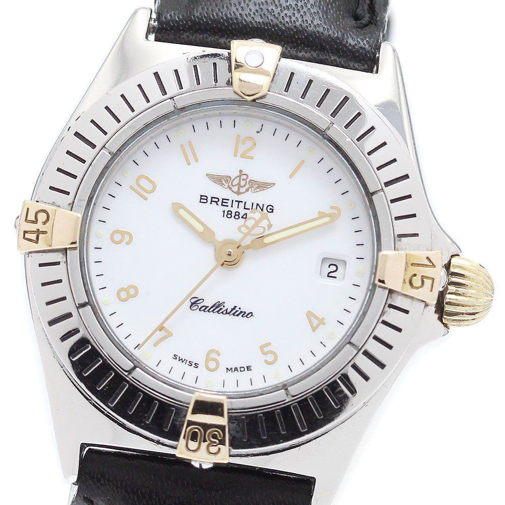 BREITLING Calistino B52044 Date White Dial Quartz Ladies Watch_879279