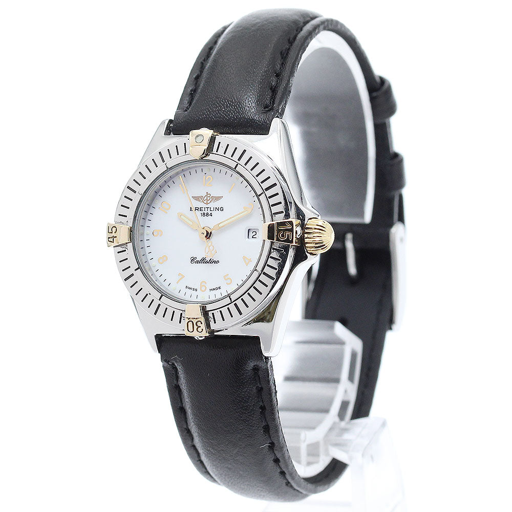 BREITLING Calistino B52044 Date White Dial Quartz Ladies Watch_879279