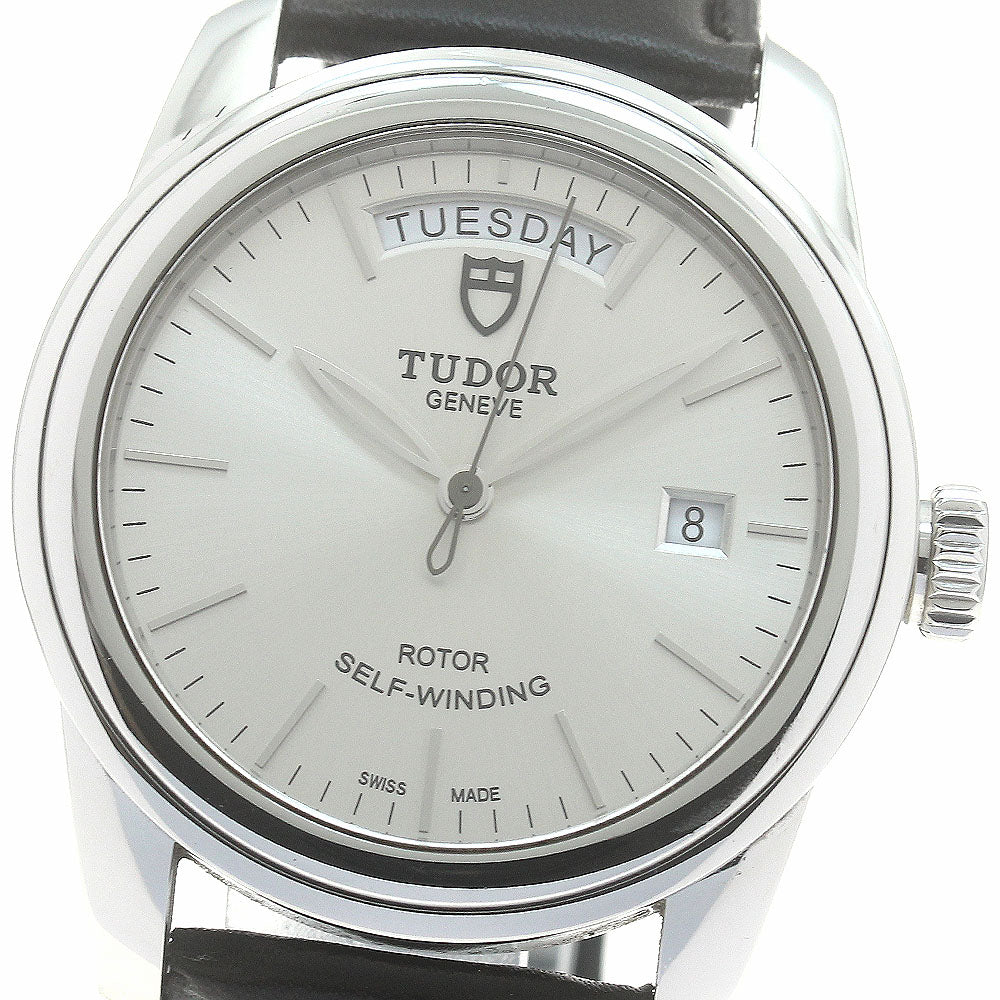 TUDOR Glamour 56000 Date day Silver Dial Automatic Men's Watch_879294