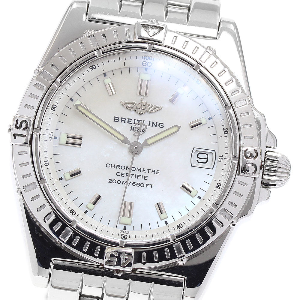 BREITLING Callisto A77346 Date White shell Dial Quartz Ladies Watch_879319