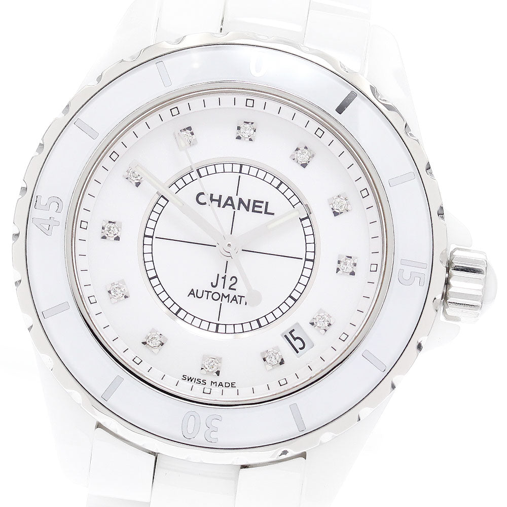CHANEL J12 H1629 White Ceramic 38MM 12P Diamond white Dial Automatic Men's Watch_879329