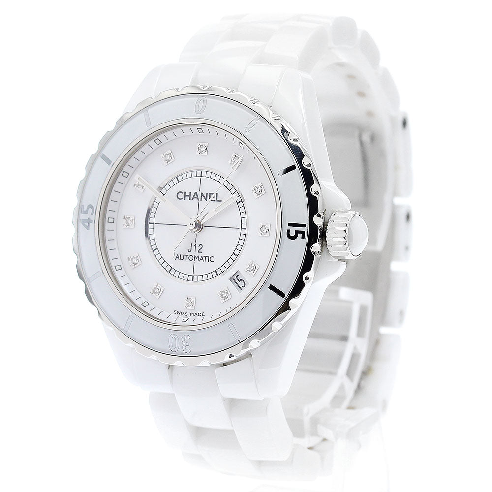 CHANEL J12 H1629 White Ceramic 38MM 12P Diamond white Dial Automatic Men's Watch_879329