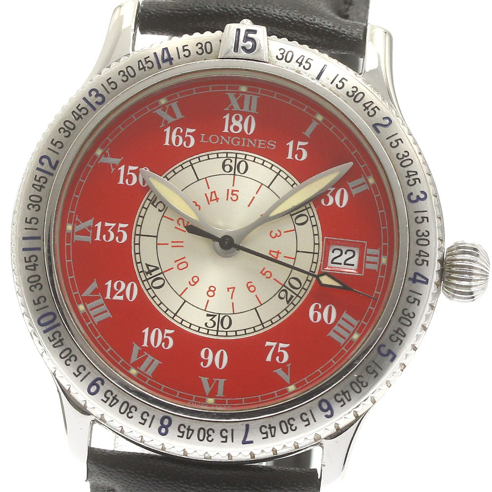 LONGINES Lindbergh Hour Angle L2.617.4 Date Red Dial Automatic Men's_879596