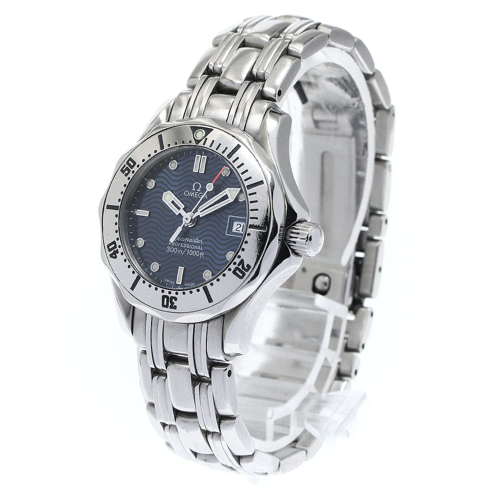 OMEGA Seamaster300 2582.80 Date Navy Dial Quartz Ladies Watch_879600