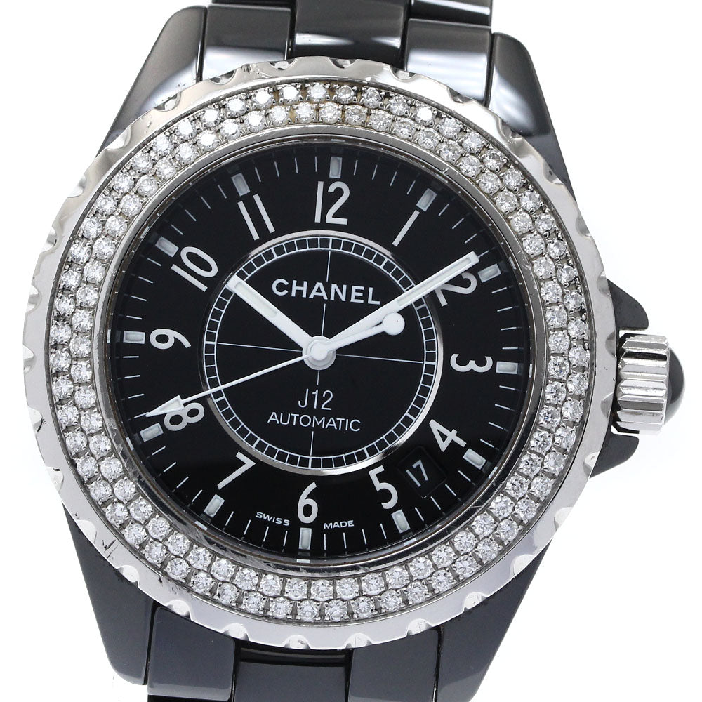 CHANEL J12 Diamond Bezel Black Ceramic black Dial Automatic Men's Watch_879672