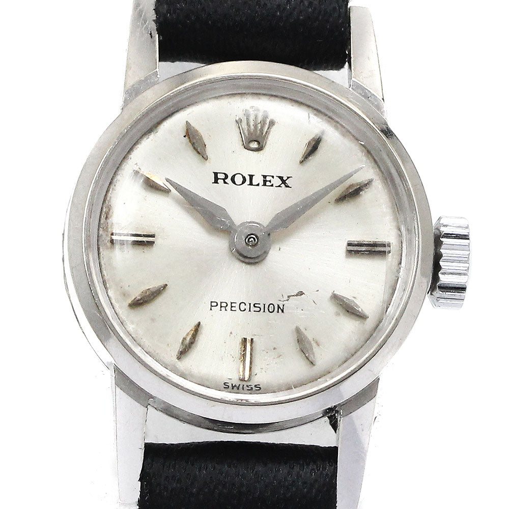 ROLEX Precision 2148 K18WG cal.1401 Silver Dial Hand Winding Ladies Wa ...