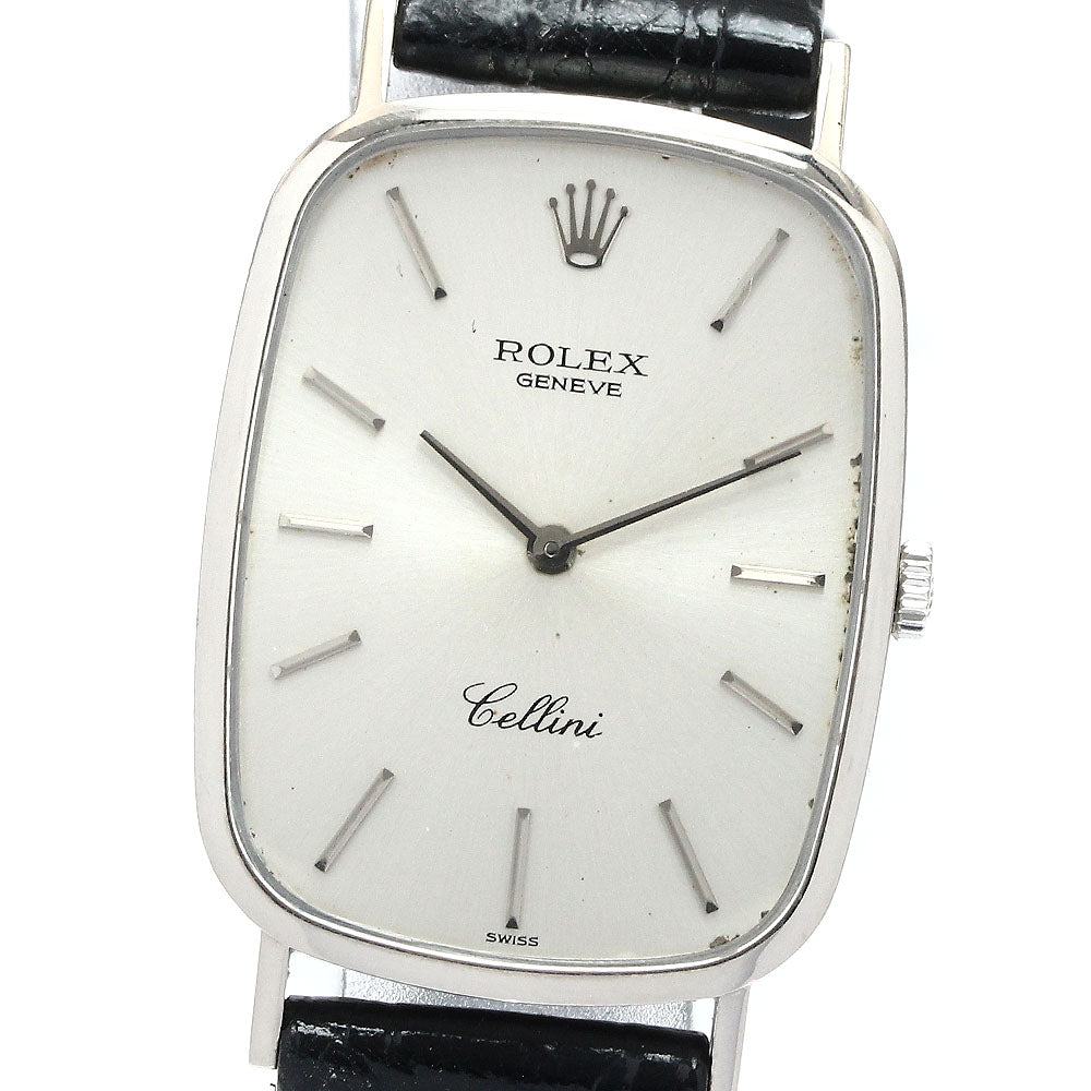 ROLEX Cellini 4113 K18WG Cal.1601 Silver Dial Hand Winding Men's Watch_879688