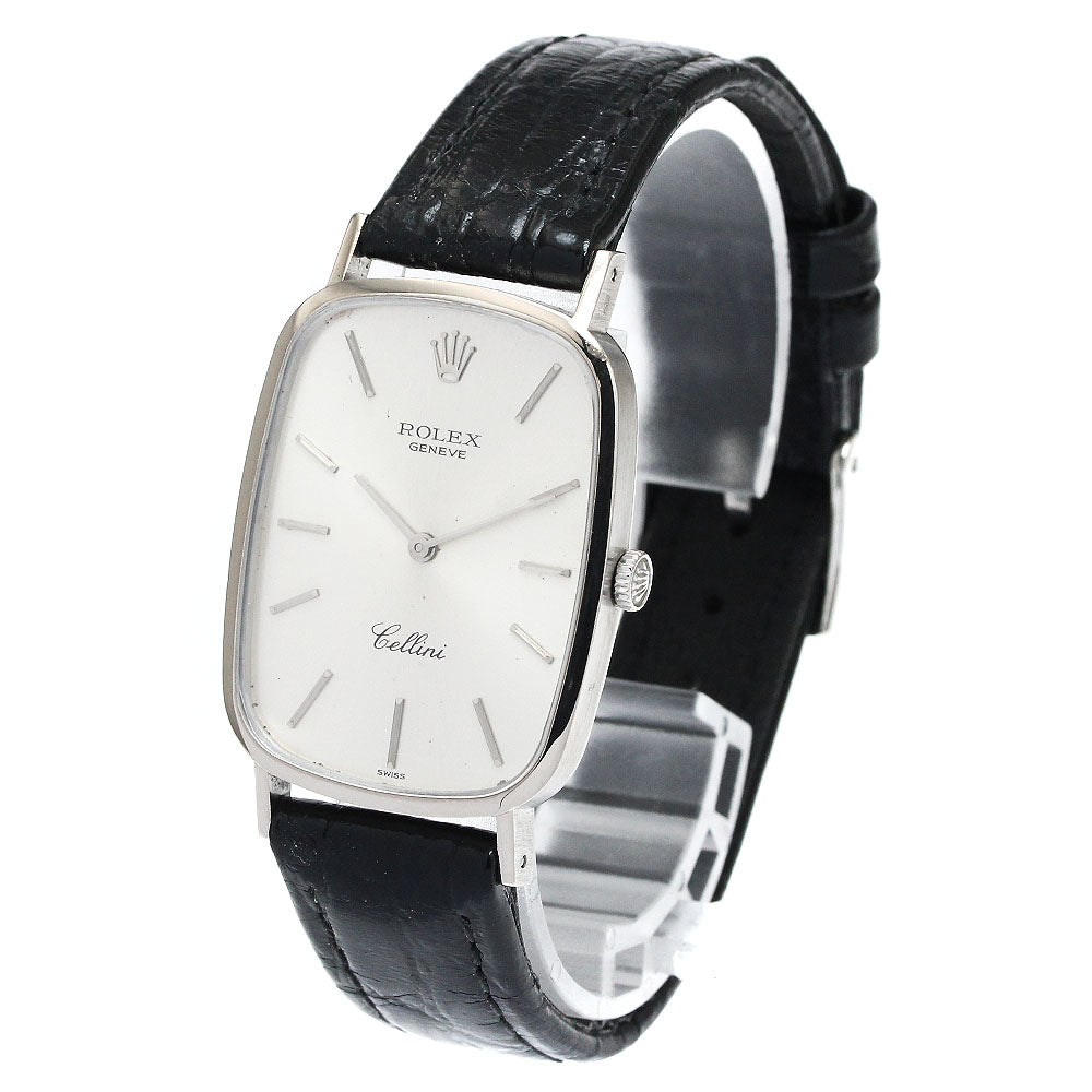 ROLEX Cellini 4113 K18WG Cal.1601 Silver Dial Hand Winding Men's Watch_879688