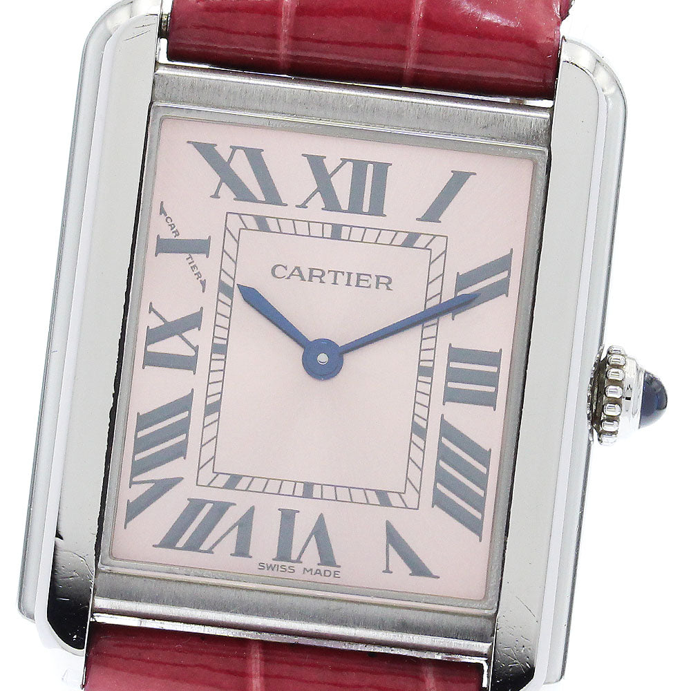 CARTIER Tank solo SM W5200000 pink Dial Quartz Ladies Watch_879743