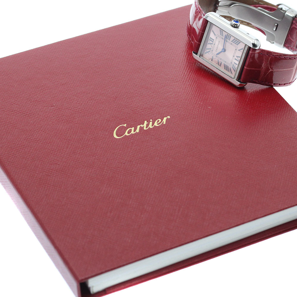CARTIER Tank solo SM W5200000 pink Dial Quartz Ladies Watch_879743