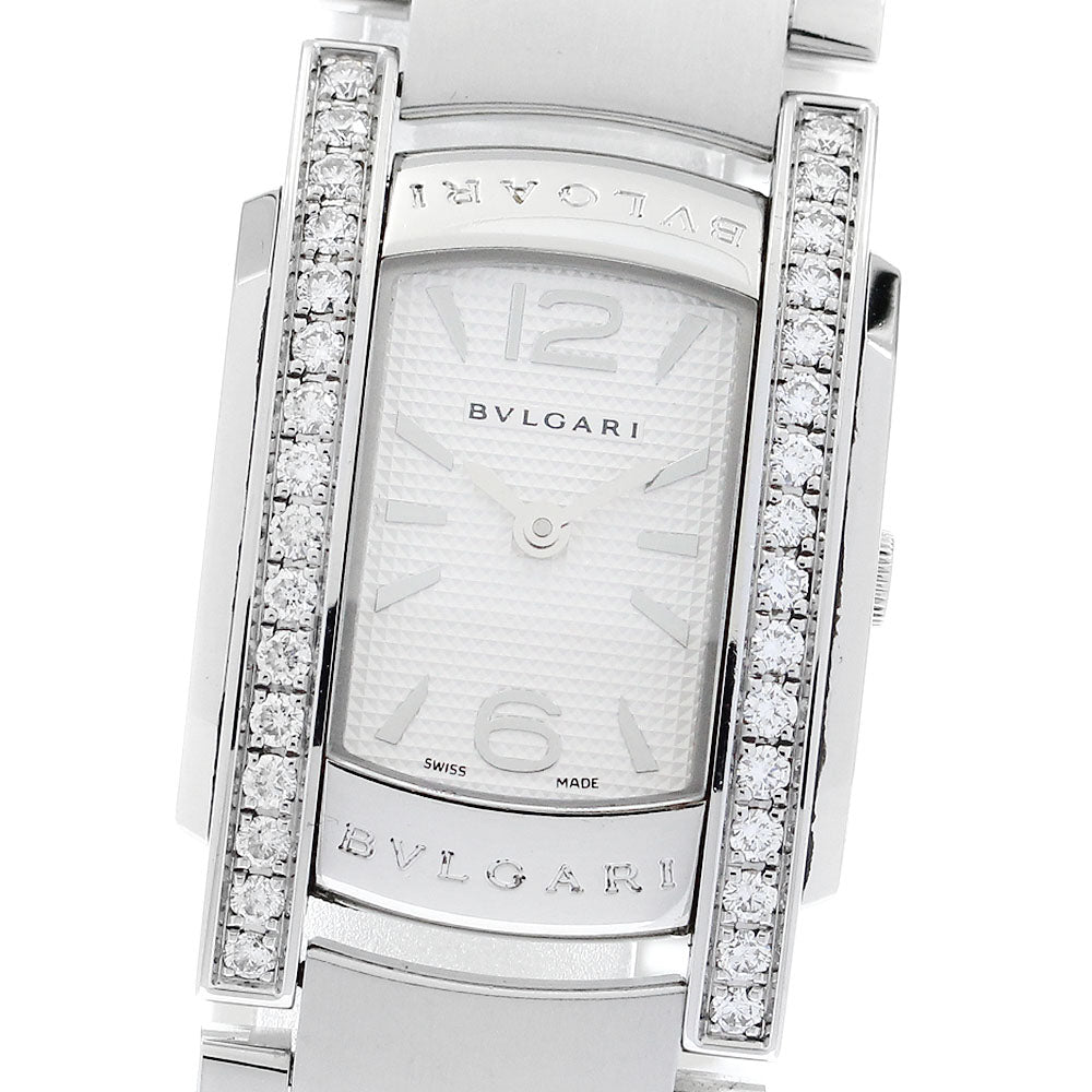 BVLGARI Assioma AA35S side diamond bezel Silver Dial Quartz Ladies Watch_879781