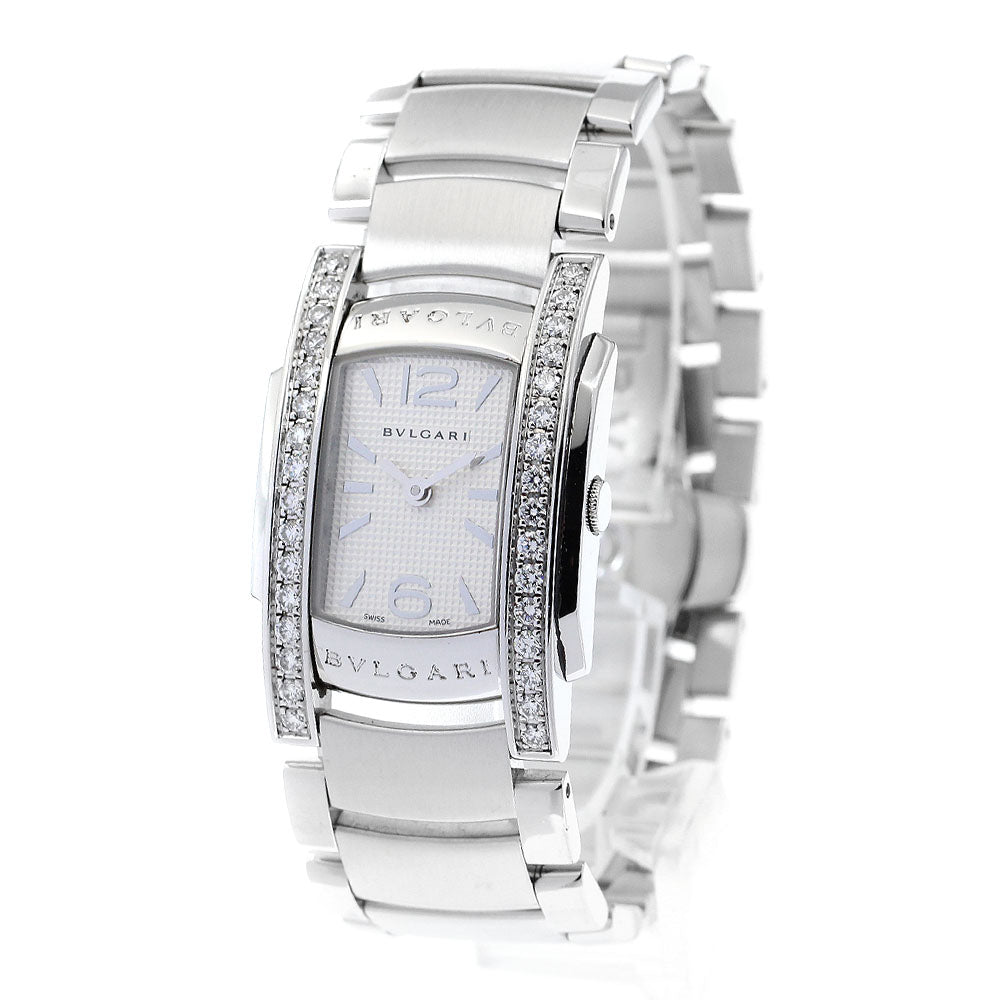 BVLGARI Assioma AA35S side diamond bezel Silver Dial Quartz Ladies Watch_879781