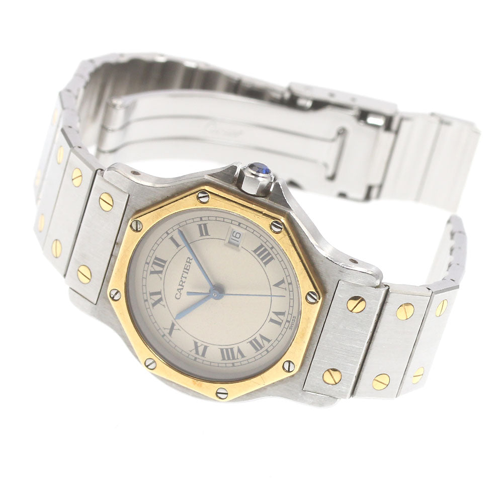 CARTIER Santos Octagon LM W2001583 YG2 tone beige Dial Quartz Men's Watch_879797