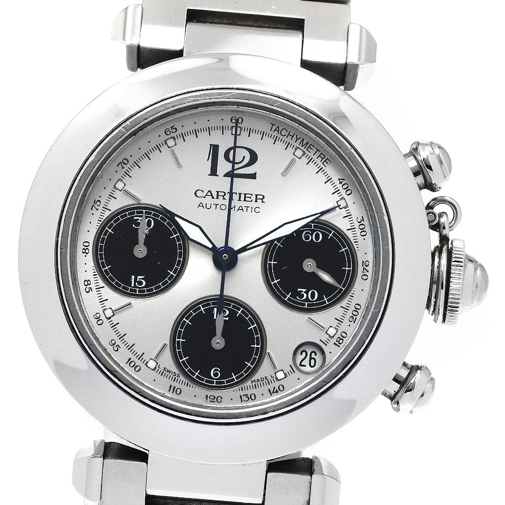CARTIER Pasha C Chronograph Silver Dial Automatic Boy's Watch_879804
