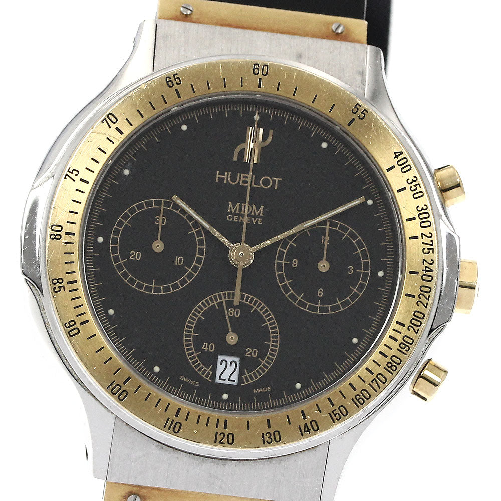 HUBLOT MDM 1621.2 Chronograph YG2 tone black Dial Quartz Men's Watch_879851