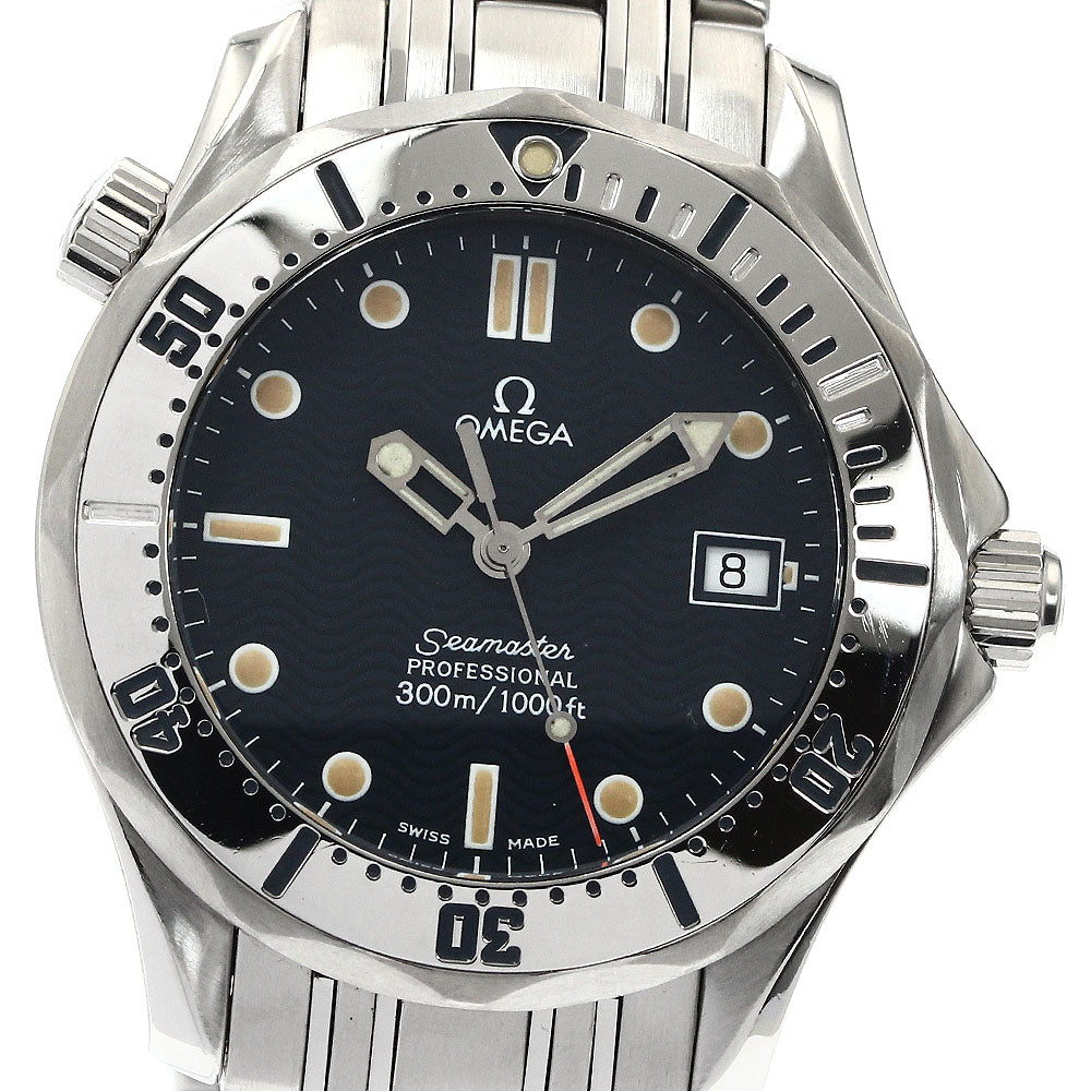 OMEGA Seamaster300 2562.80 Date Navy Dial Quartz Boy's Watch_879856