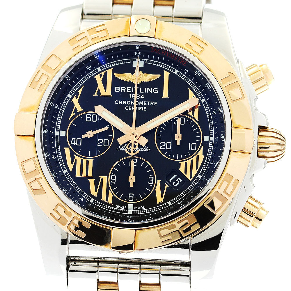 BREITLING Chronomat44 CB0110 K18PG2 tone black Dial Automatic Men's Watch_879859