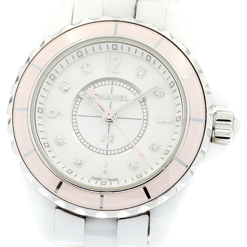 CHANEL J12 H4466 Soft Pink 8P diamond white Dial Quartz Ladies Watch_879862