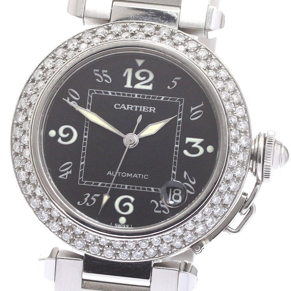CARTIER Pasha C W31043M7 After diamond date black Dial Automatic Boy's Watch_879900
