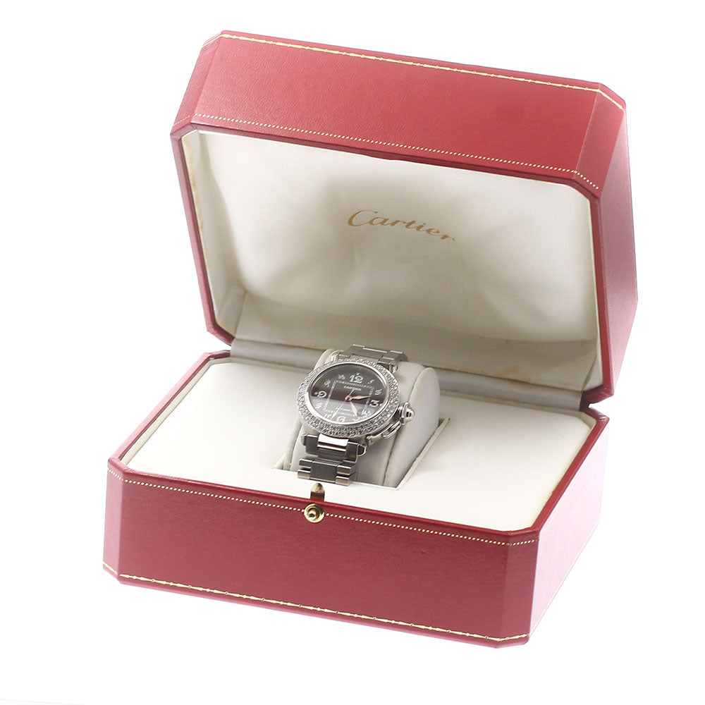 CARTIER Pasha C W31043M7 After diamond date black Dial Automatic Boy's Watch_879900