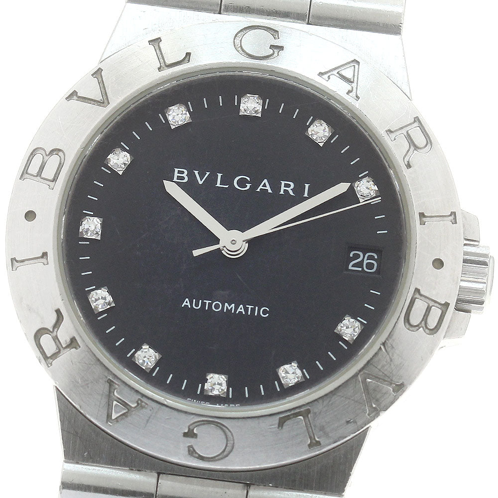 BVLGARI Diagono LCV35S Date 11P diamond black Dial Automatic Men's Watch_879949