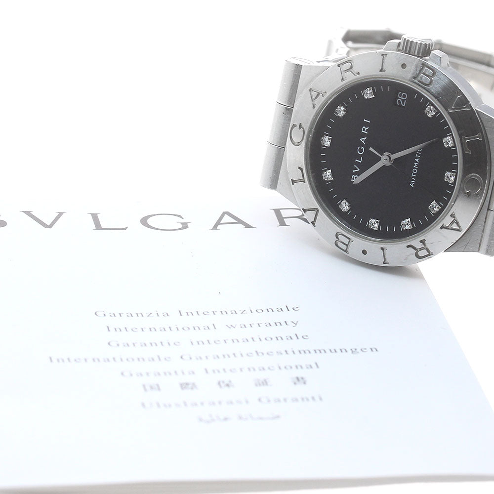 BVLGARI Diagono LCV35S Date 11P diamond black Dial Automatic Men's Watch_879949