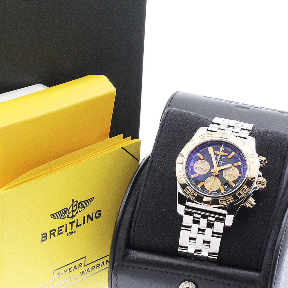 BREITLING Chronomat44 CB0110 K18PG2 tone black Dial Automatic Men's Watch_879975
