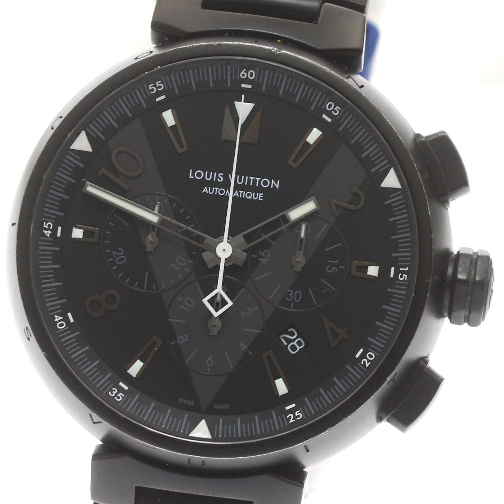 LOUIS VUITTON Tambour Q1A62 Chronograph black Dial Automatic Men's Watch_879983