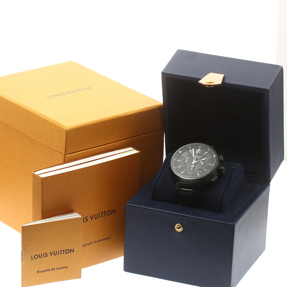 LOUIS VUITTON Tambour Q1A62 Chronograph black Dial Automatic Men's Watch_879983