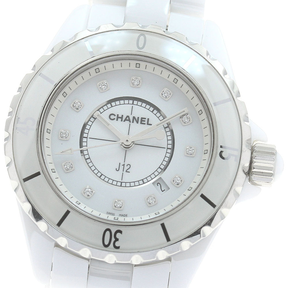 CHANEL J12 H1628 White ceramic 12P diamond white Dial Quartz Ladies Watch_880016