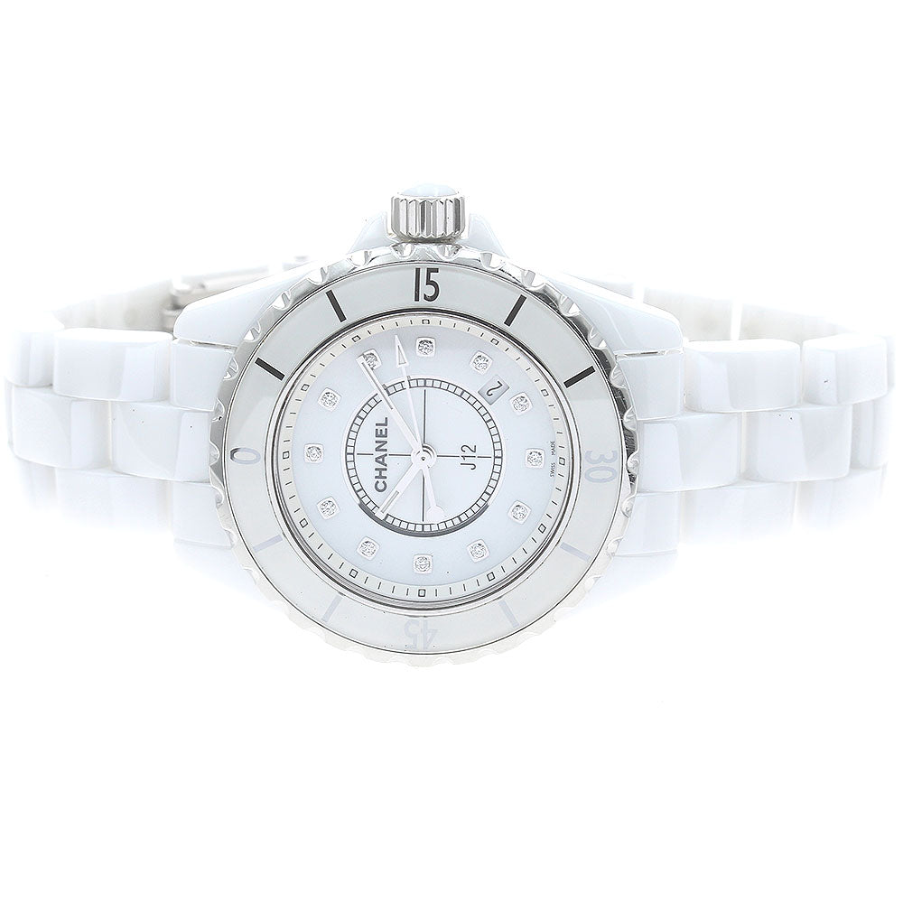 CHANEL J12 H1628 White ceramic 12P diamond white Dial Quartz Ladies Watch_880016
