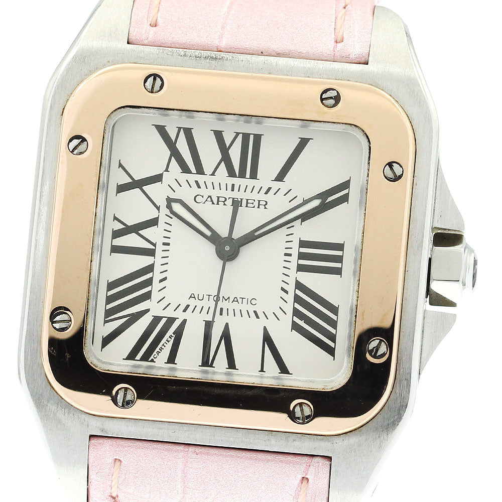 CARTIER Santos GalbeeMM W20107X7 PG bezel Silver Dial Automatic Boy's Watch_880094