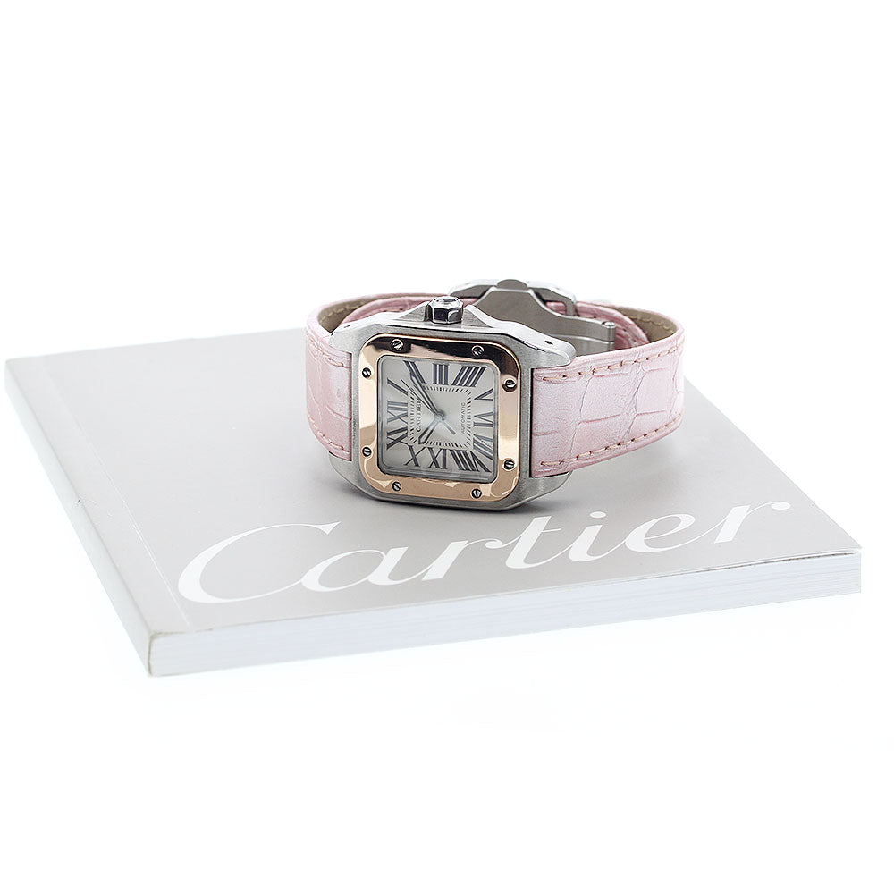 CARTIER Santos GalbeeMM W20107X7 PG bezel Silver Dial Automatic Boy's Watch_880094
