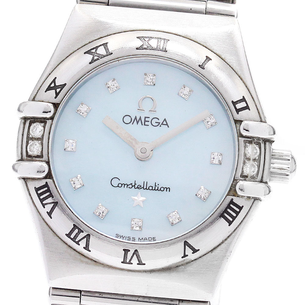 OMEGA Constellation Mini 1567.86 12P diamond shell dial Blue shell Dial Quartz Ladies Watch_880132