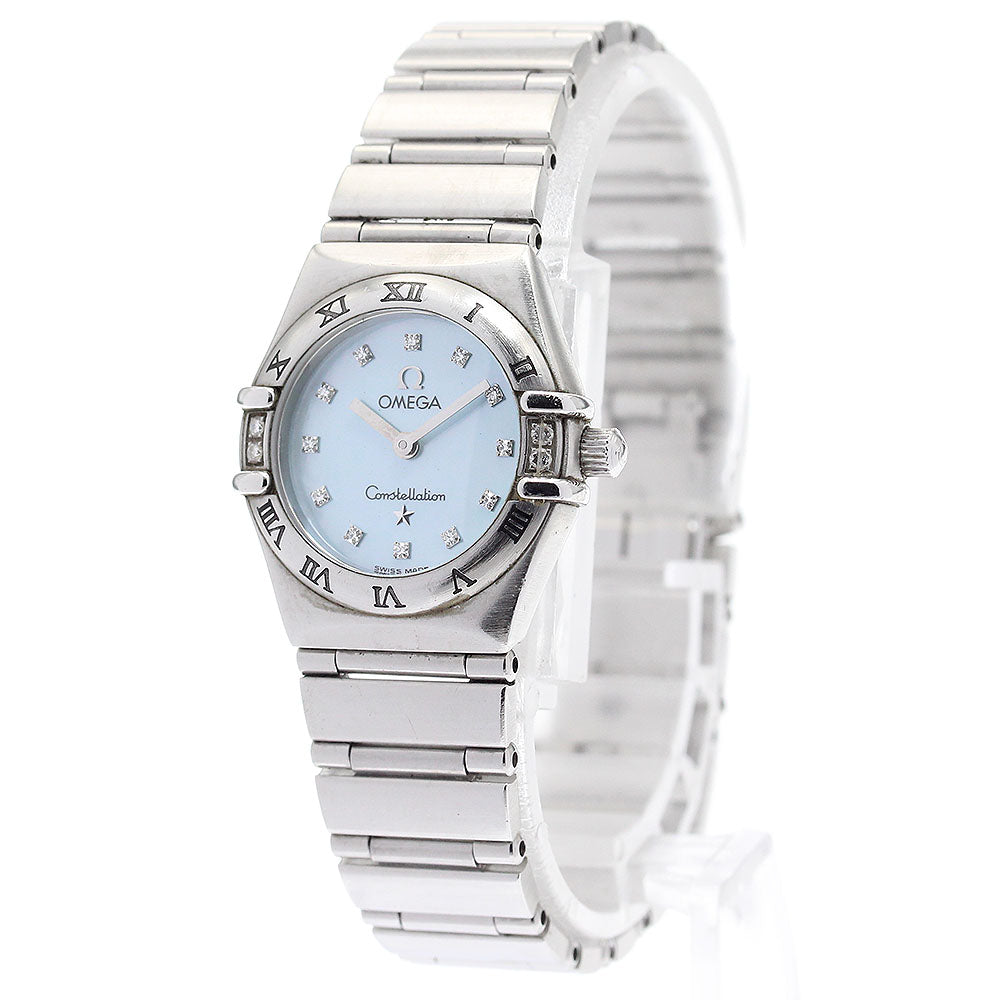 OMEGA Constellation Mini 1567.86 12P diamond shell dial Blue shell Dial Quartz Ladies Watch_880132