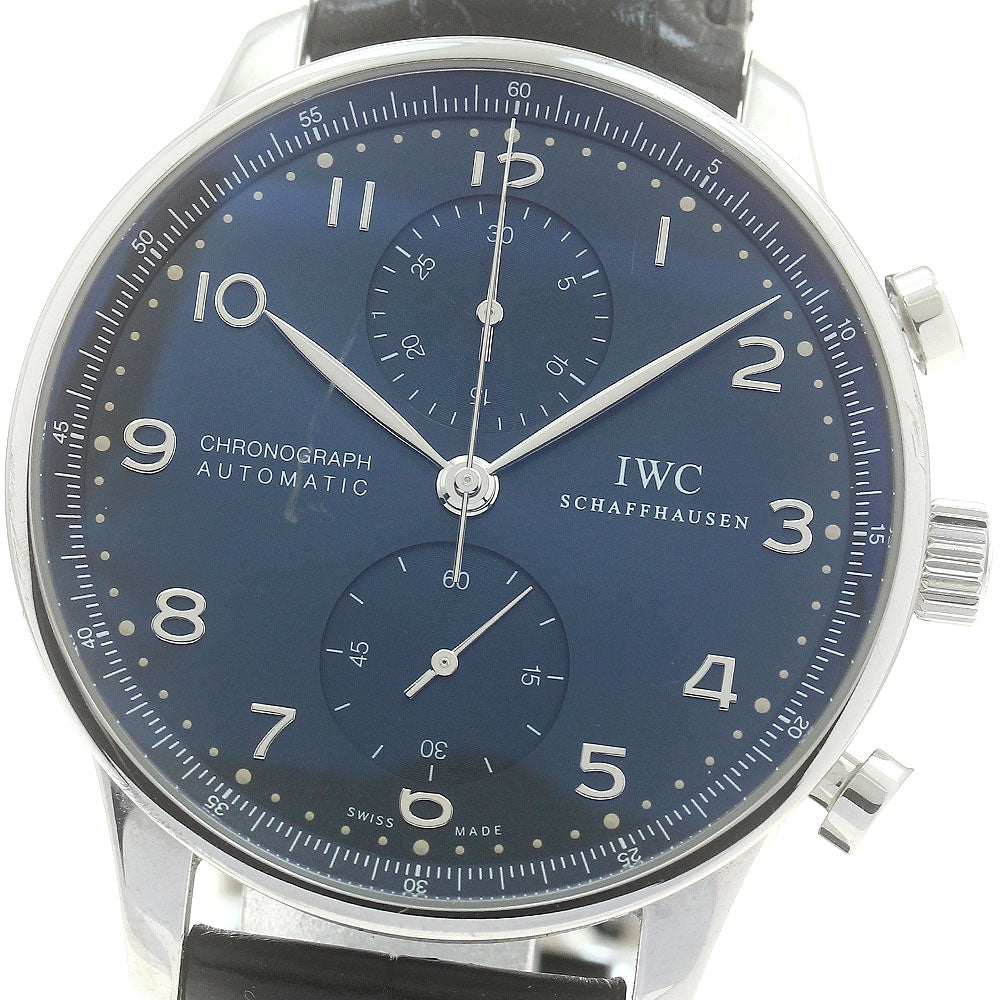 IWC SCHAFFHAUSEN Portugese IW371491 Chronograph Navy Dial Automatic Men's Watch_880136