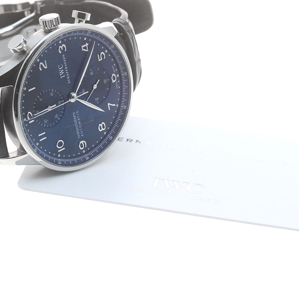 IWC SCHAFFHAUSEN Portugese IW371491 Chronograph Navy Dial Automatic Men's Watch_880136